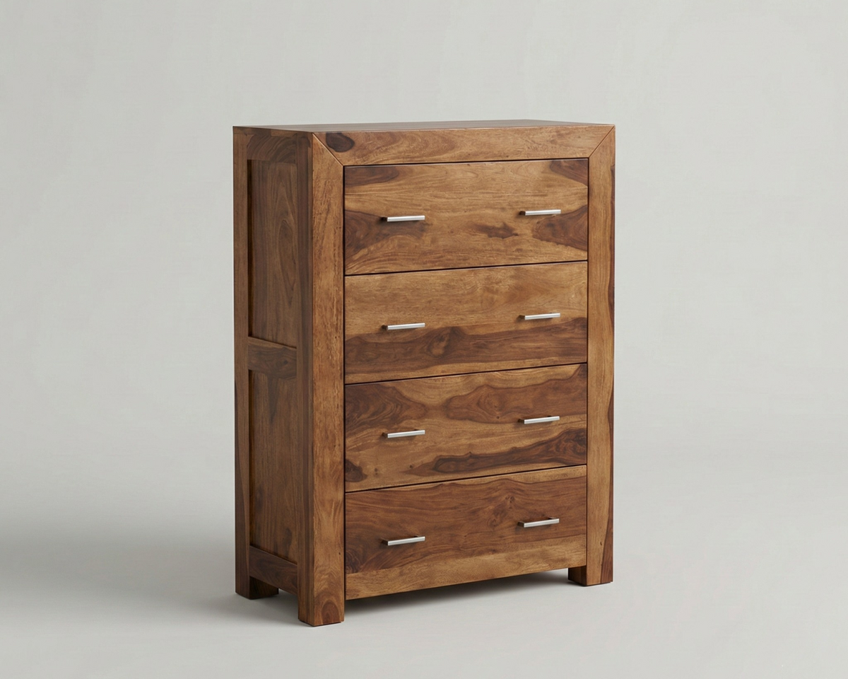Commode 4 tiroirs wany marron 80x40cm WANY