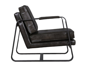 Parson armchair dark olive leather - Kif-Kif Import