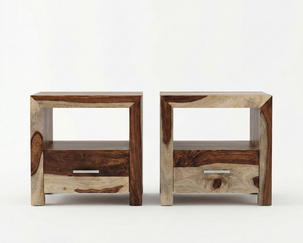 2 tables de chevet Enzo – sheesham natruel