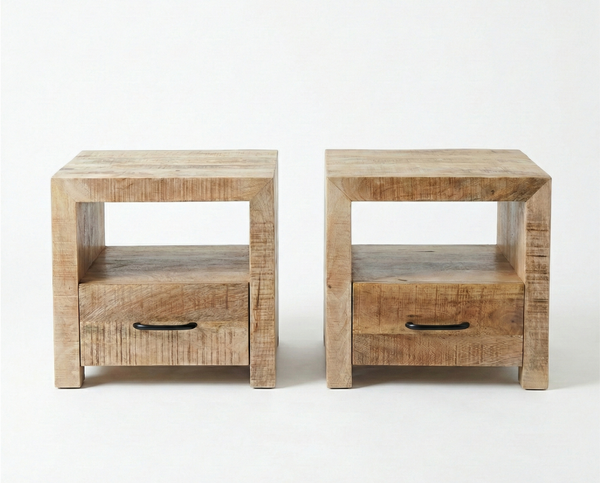 2 Tables de chevet Dhaka — manguier massif
