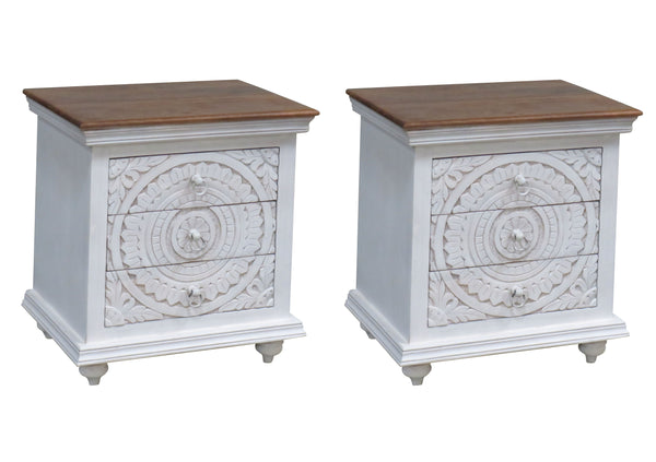 2 Tables de nuit 3 tiroirs CASA - Kif-Kif Import