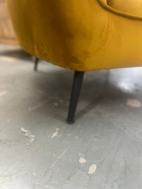 Fauteuil 1 place en velours moutarde 17x23''