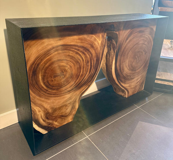 Console en Suar  encadrée en bois naturel 32*48*12"