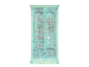 Armoire antique vert turquoise 77x39x20'' - Kif-Kif Import