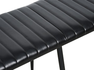 LUNA black leather bench - Kif-Kif Import