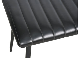LUNA black leather bench - Kif-Kif Import