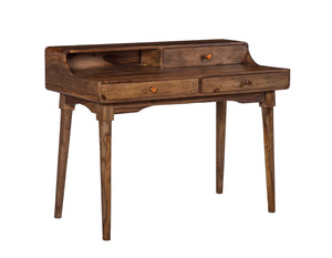 Bureau vintage en bois massif avec tiroirs