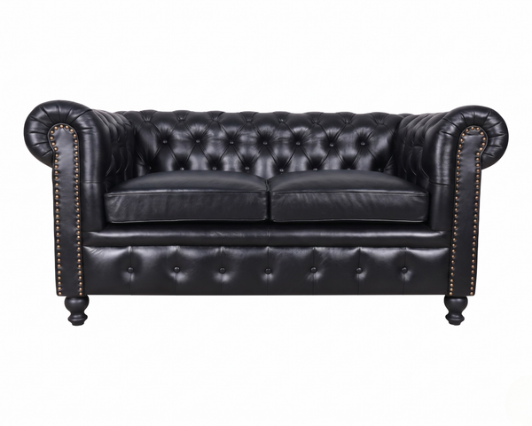 Canapé Cuir Chesterfield 2 places Noir