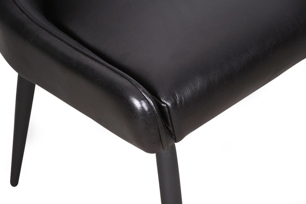 Stockton Black Leather Chair - Kif-Kif Import