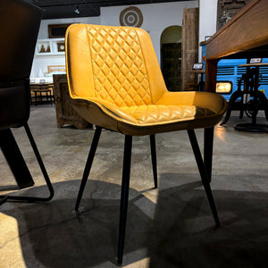 Chaise cuir orange NESSA - Kif-Kif Import