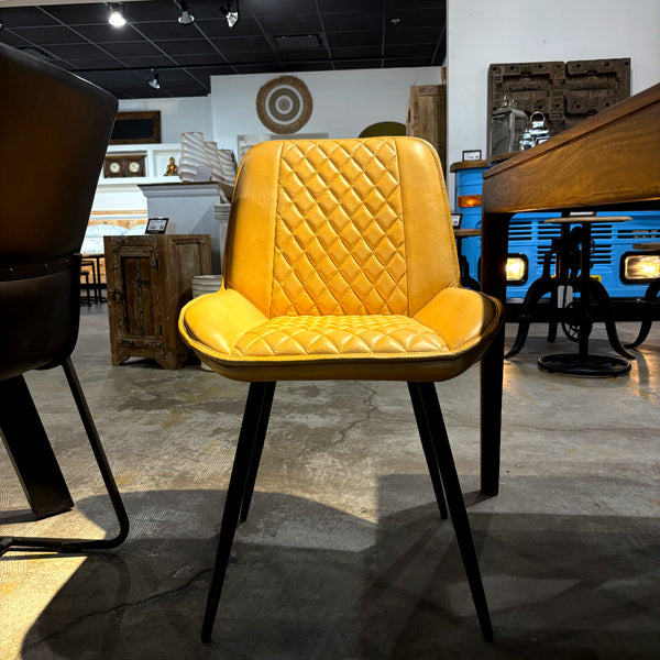 Chaise cuir orange NESSA - Kif-Kif Import