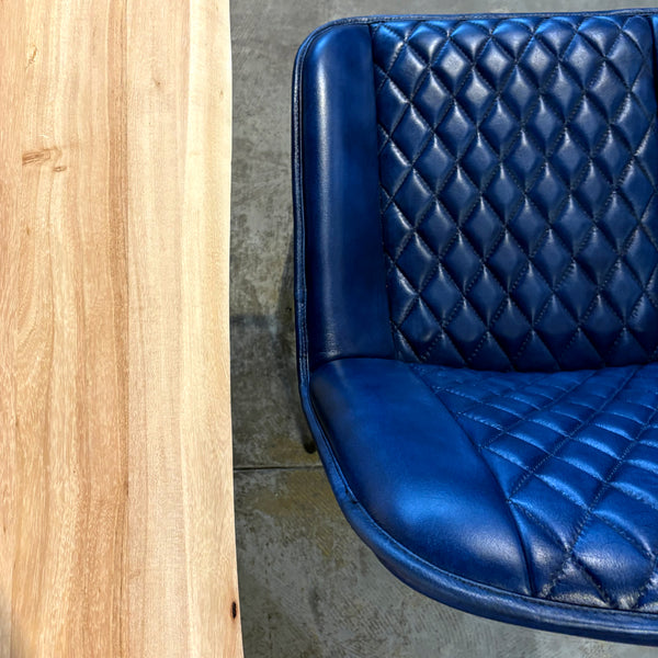 Chaise cuir bleu marine NESSA - Kif-Kif Import