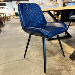 Chaise cuir bleu marine NESSA - Kif-Kif Import