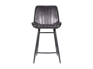 LUNA black leather counter chair - Kif-Kif Import
