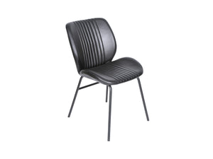 Chaise cuir noir JULIA - Kif-Kif Import
