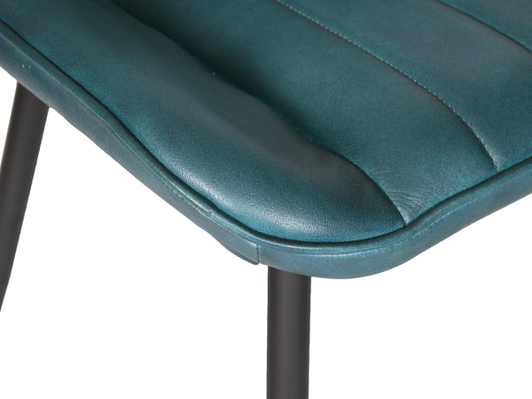LUNA green leather chair - Kif-Kif Import