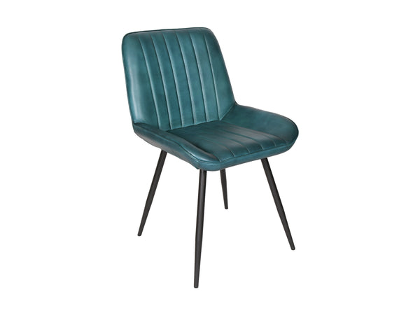 Chaise en cuir vert LUNA - Kif-Kif Import