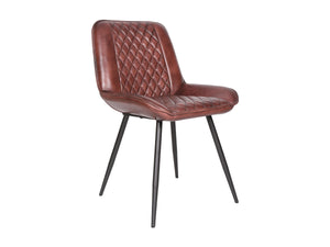 Burgundy leather chair NESSA - Kif-Kif Import