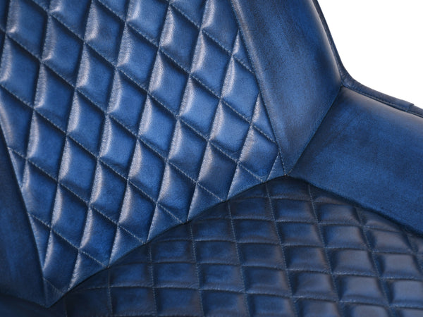 Chaise cuir bleu marine NESSA - Kif-Kif Import