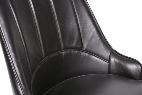 Chaise cuir noir SOFIA - Kif-Kif Import