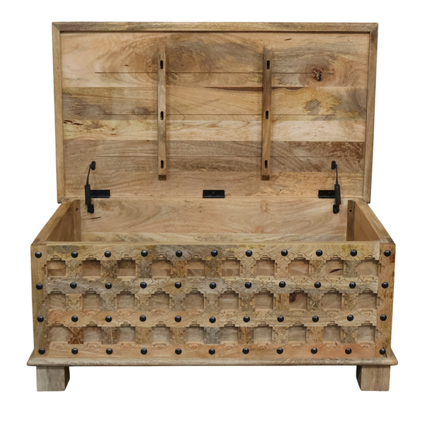 Coffre BAKHRA naturel bois massif