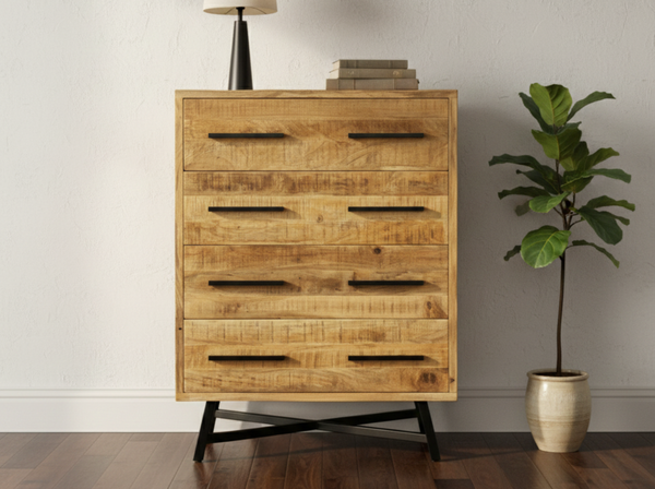 Commode haute 4 tiroirs Retro