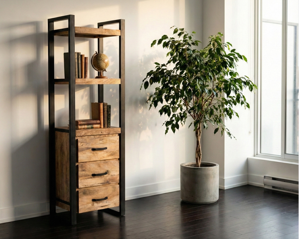 Étagère de rangement Factory – manguier massif