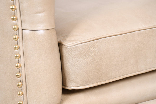 Chesterfield Mocha leather armchair - Kif-Kif Import