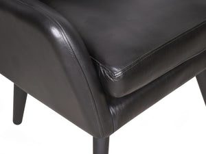 Stanford Leather Armchair Black - Kif-Kif Import