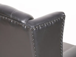Buckley armchair in black leather - Kif-Kif Import