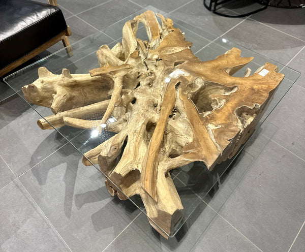 Table basse racine teck  43x43x18 NATURE