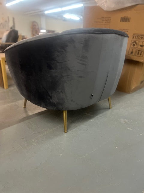 Fauteuil 1 place en velours gris 17x23''