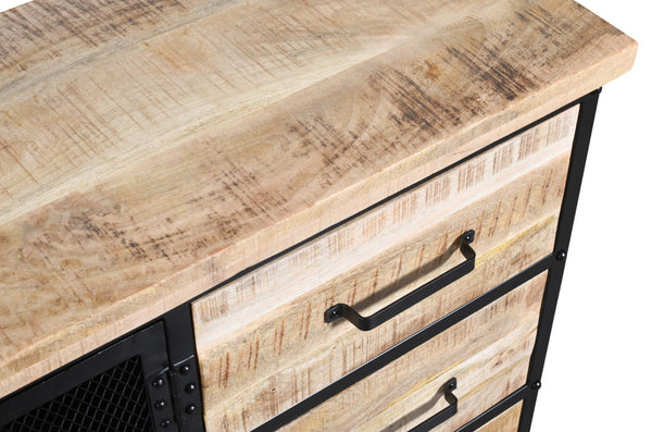 Buffet Lenox IDM104V3 – détail du bois de manguier massif – finition naturelle