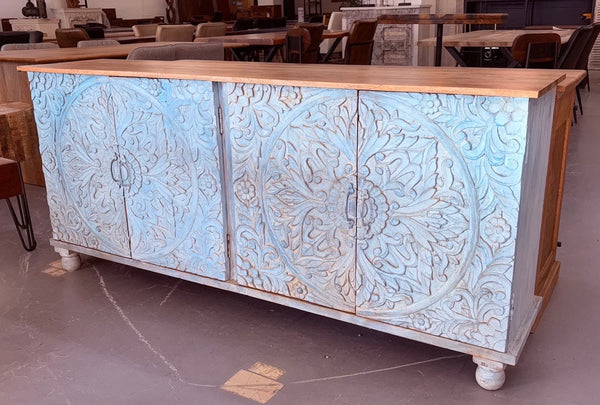 Buffet Manguier Bleu 32.5x71x15.5''