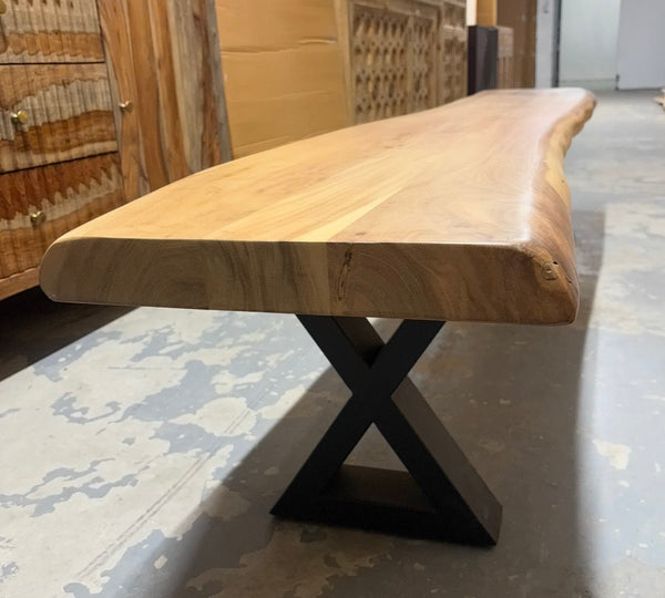 Banc en Acacia bord naturel 90x16''