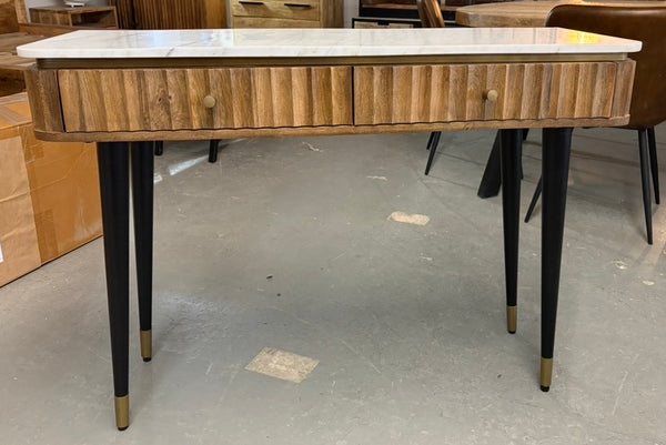 Console en Manguier et Marbre 31.5x43x15.5''