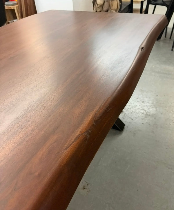 Table à dîner en Acacia noisette 84x40''