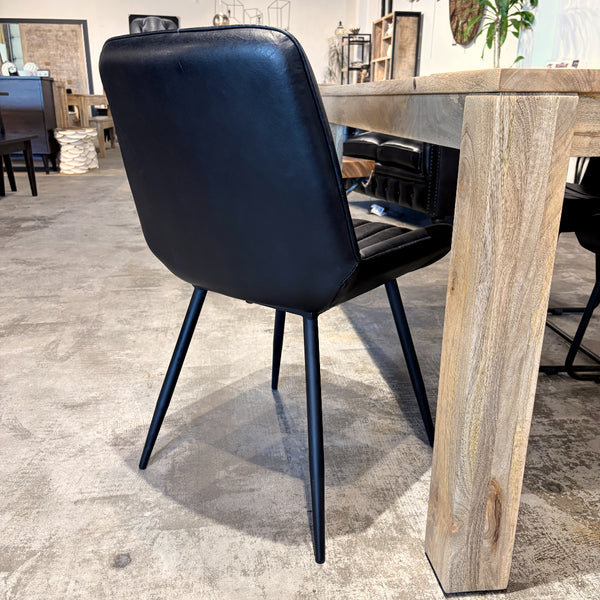 Chaise cuir noir LUNA - Kif-Kif Import