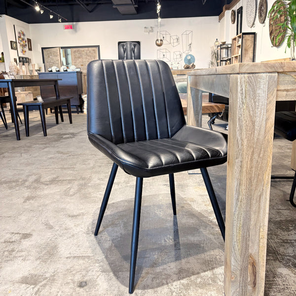 Chaise cuir noir LUNA - Kif-Kif Import