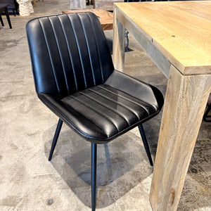 Chaise cuir noir LUNA - Kif-Kif Import