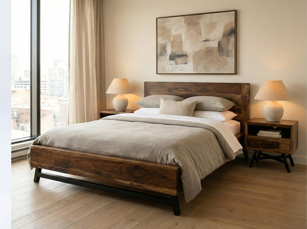 Lit Loft – sheesham massif brun