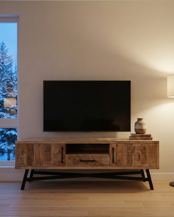 Meuble TV Retro – manguier massif