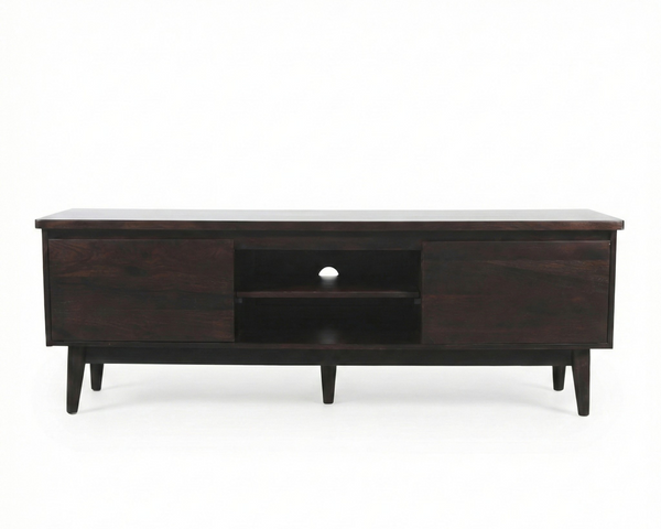 Meuble vidéo Dona - sheesham massif espresso