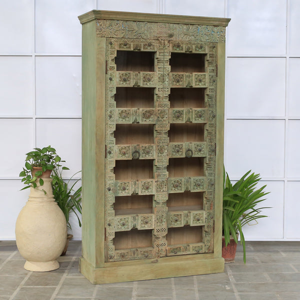 Armoire 2 portes en teck, manguier et verre — 47×18×85" — PA24028