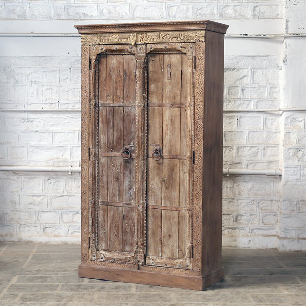 Armoire 2 portes en teck et manguier — 46×19.6×83" — PA29887