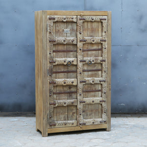 Armoire 2 portes en teck et manguier — 43.5×17.8×73.3