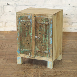 Table de nuit 2 portes en teck et manguier — 18×17×26
