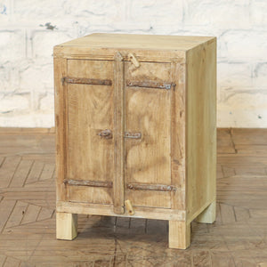 Table de nuit 2 portes en teck et manguier — 18×17×26