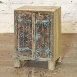 Table de nuit 2 portes en teck et manguier — 18×17×26