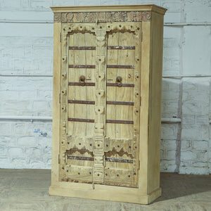 Armoire 2 portes en teck et manguier — 49.3×22×85.5